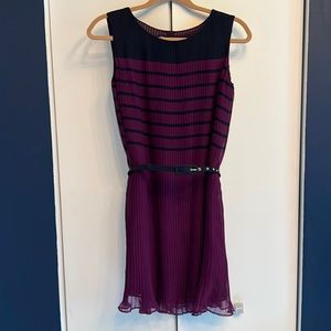 Belted French Connection Purple and Blue Dress